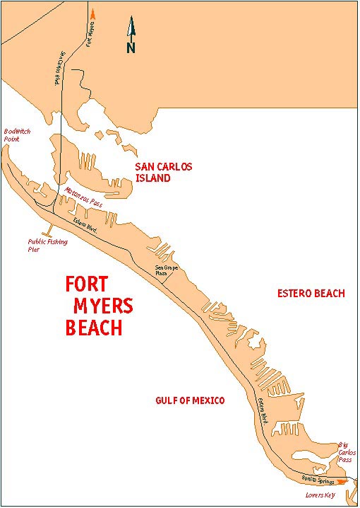 Map Fort Myers Beach Florida 2018